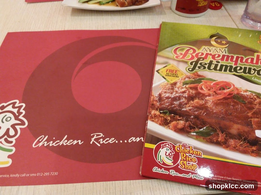 Chicken Rice Shop Menu