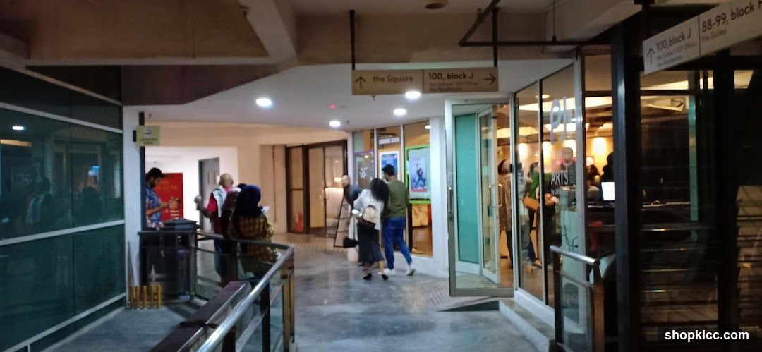 Corridor with people and signage