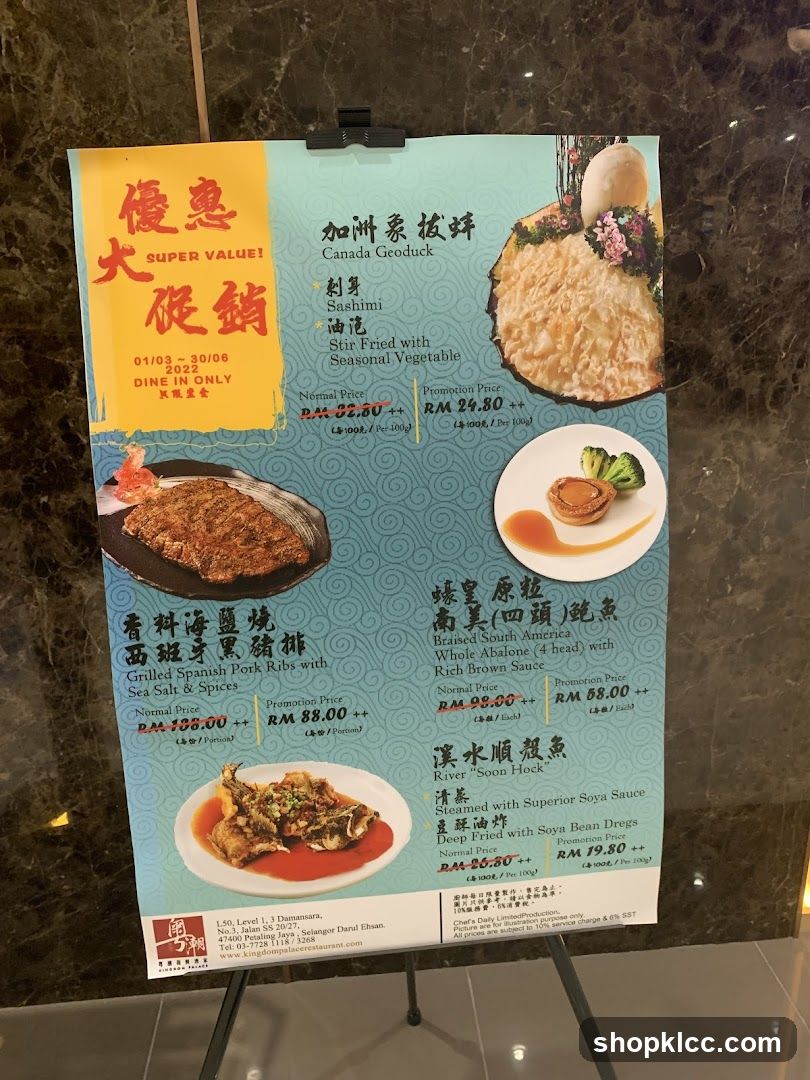 Dining Promotion Menu