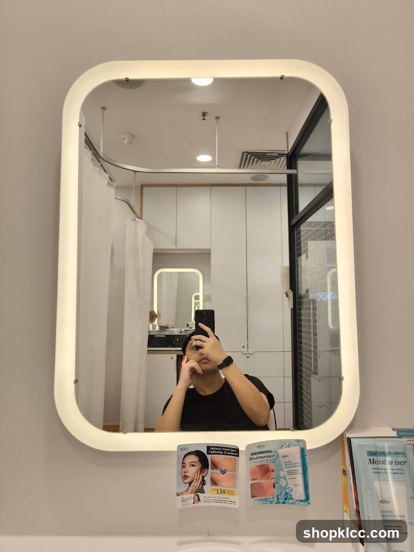 Mirror selfie in bathroom