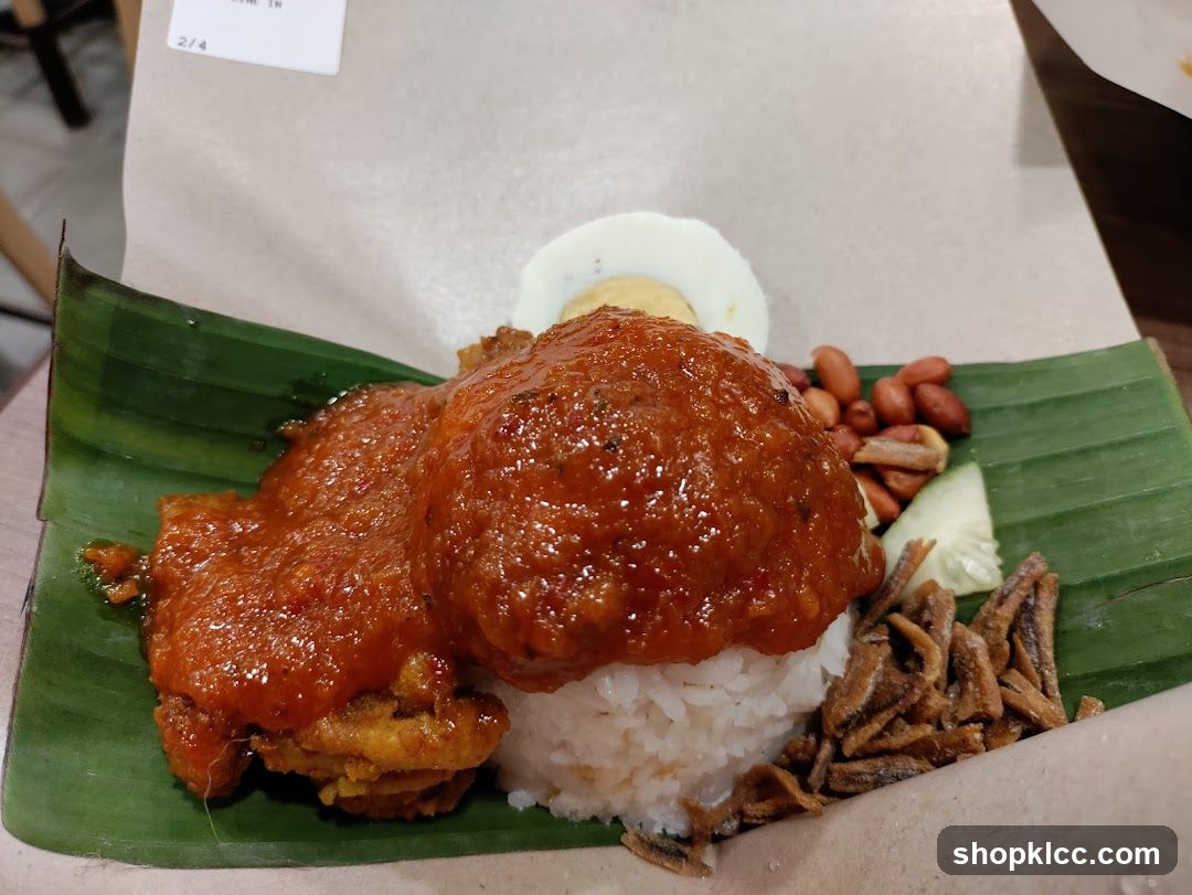 Nasi Lemak on Banana Leaf