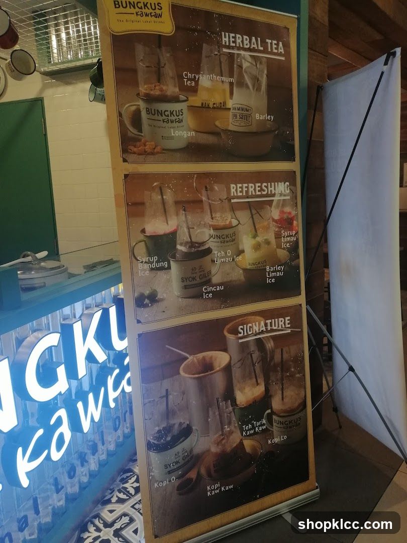 Bungkus Kawaw Menu Display