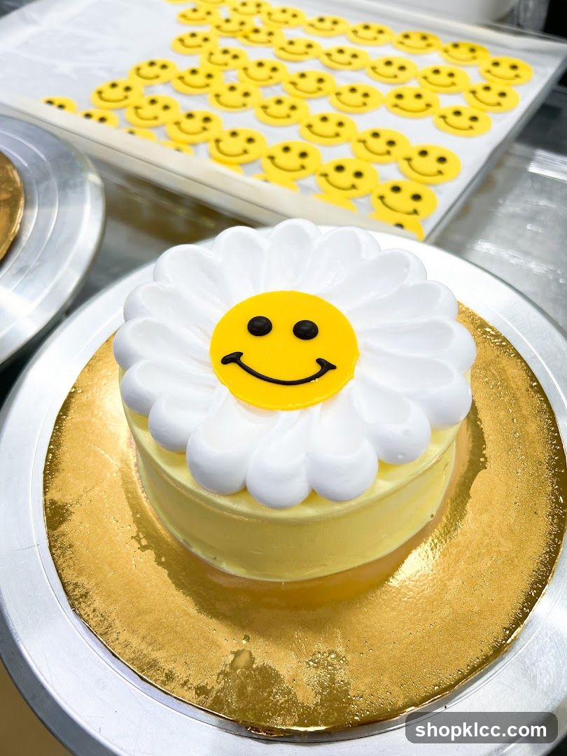 Smiley Face Daisy Cake with Smiley Cookies