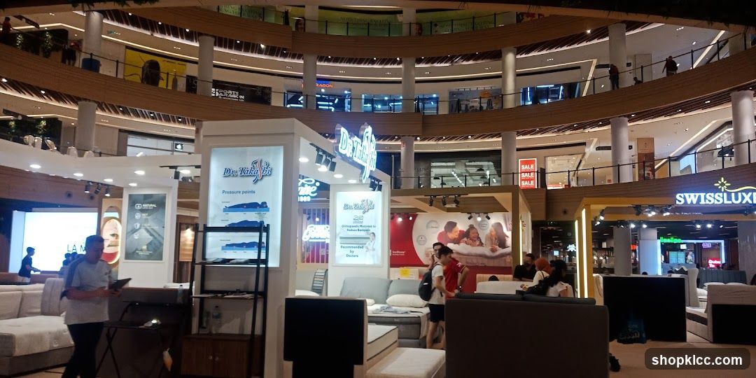 Shopping Mall Interior with Bed Display Booth