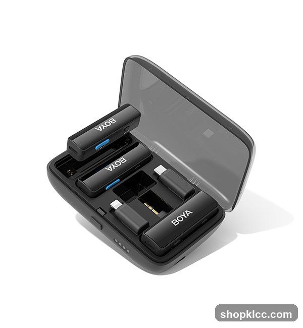 BOYA Wireless Microphone System in Charging Case