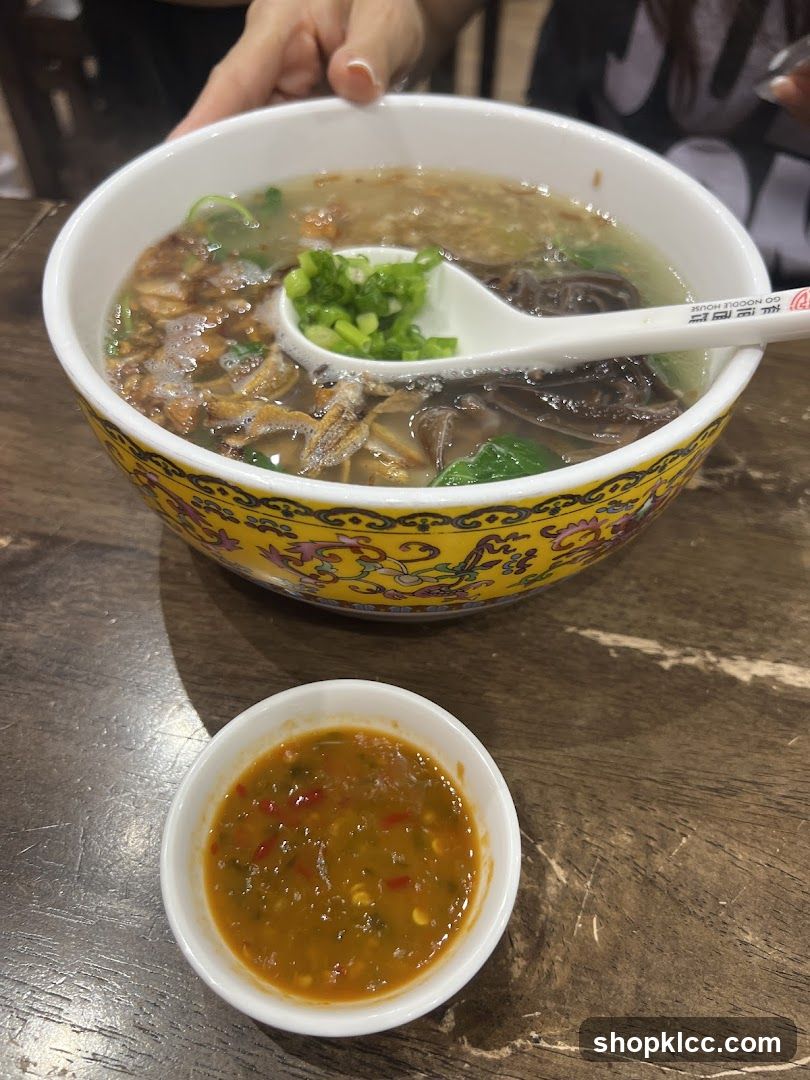 Bowl of Soup with Dipping Sauce