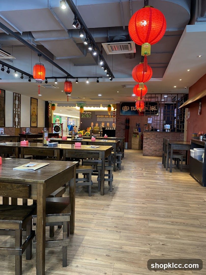 Restaurant Interior with Red Lanterns