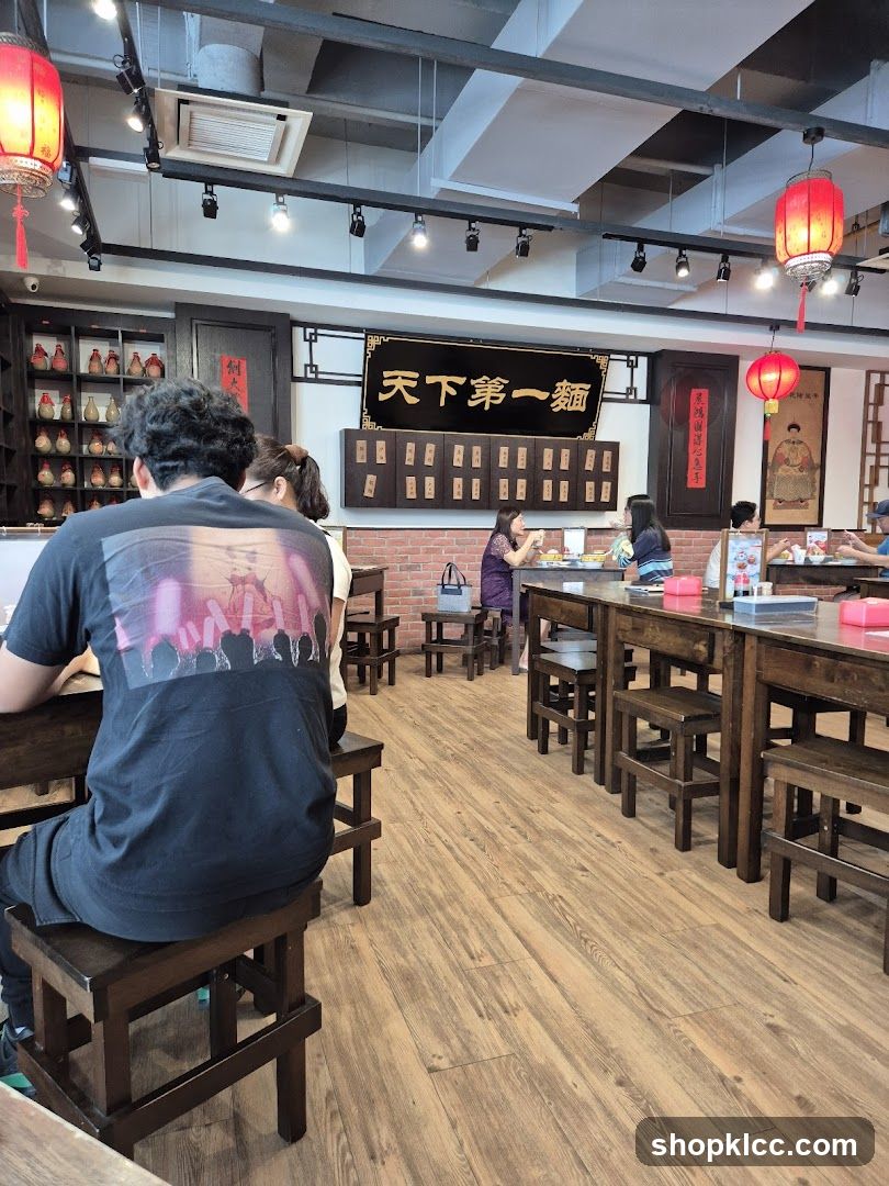 Interior of a Chinese noodle restaurant