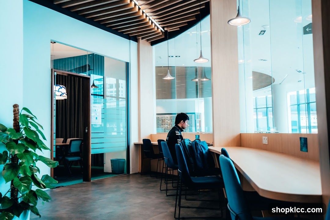 Modern Interior Space with Person Working