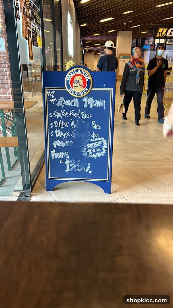 Paulaner Lunch Menu Board
