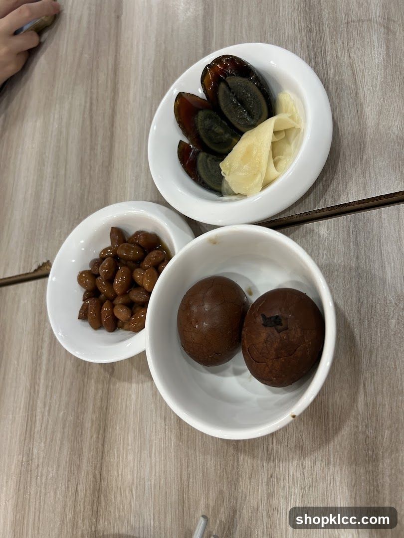 Dish of Chinese-style pickled eggs and beans