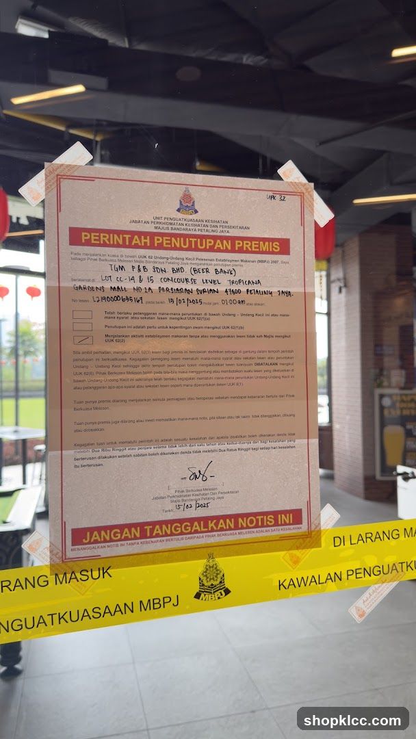 Notice Board with Legal Notice