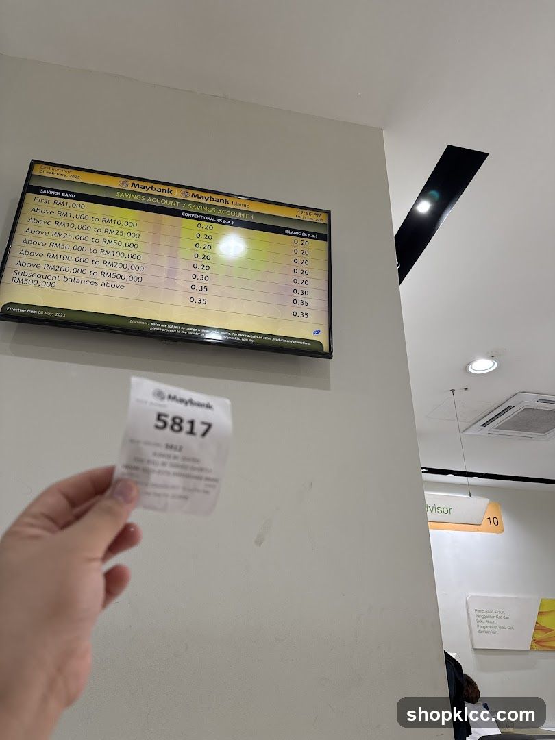 Maybank Savings Account Interest Rate Display