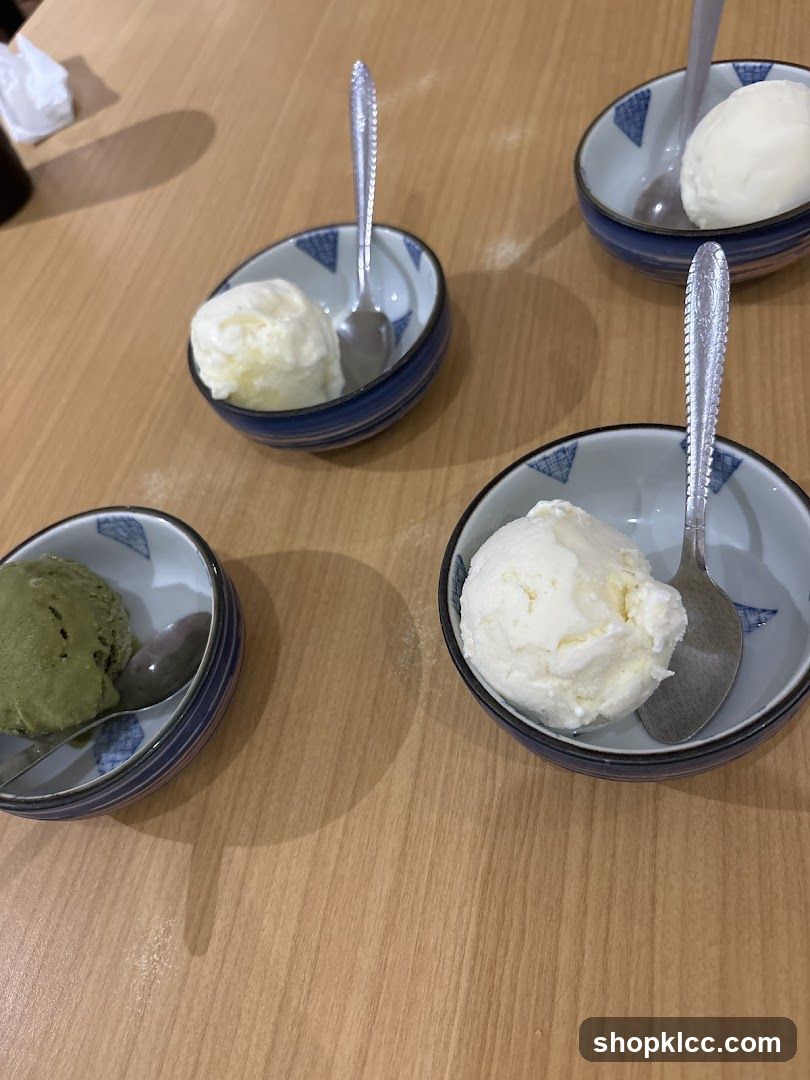 Ice Cream Bowls on Wooden Table