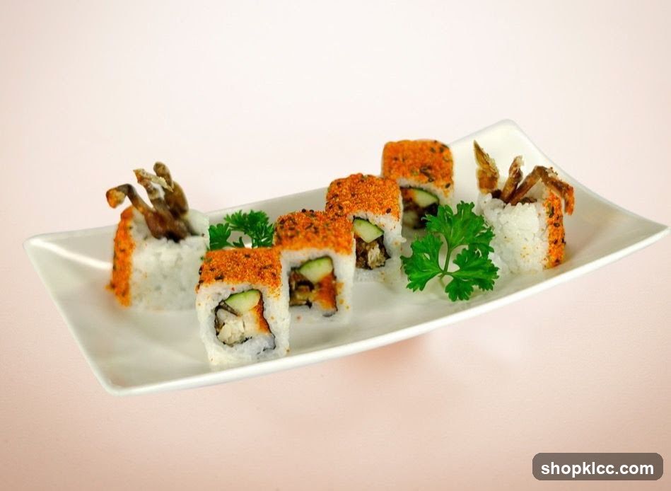 Sushi Platter with Crispy Toppings and Garnish