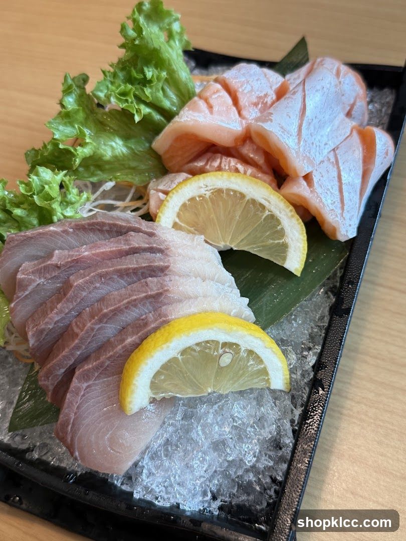 Sashimi Platter with Ice and Lemon