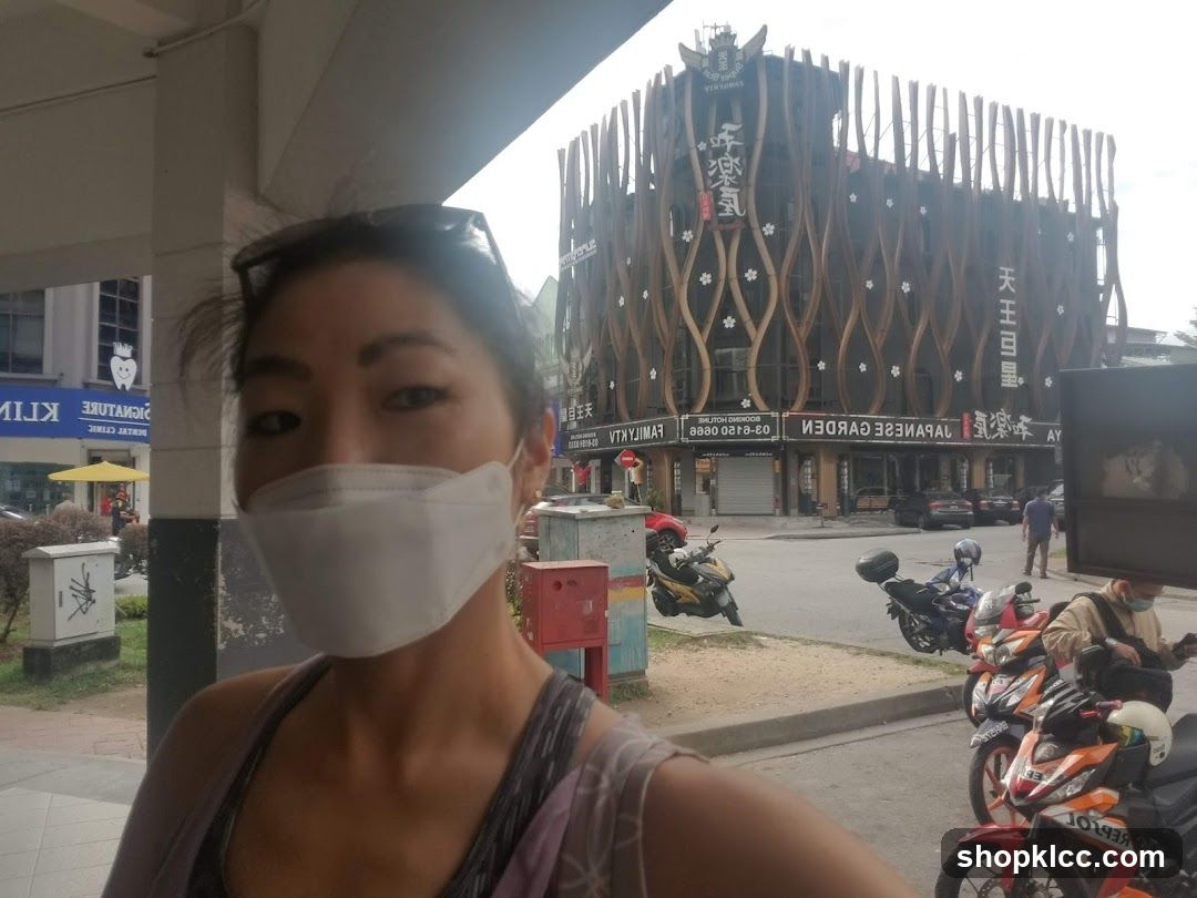 Street Scene with Person Taking Selfie