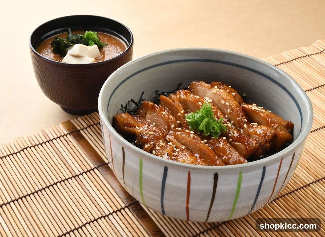 Japanese Meal with Teriyaki Chicken and Soup