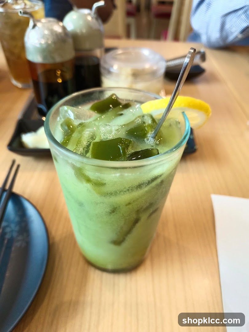Matcha Lemonade with Jelly