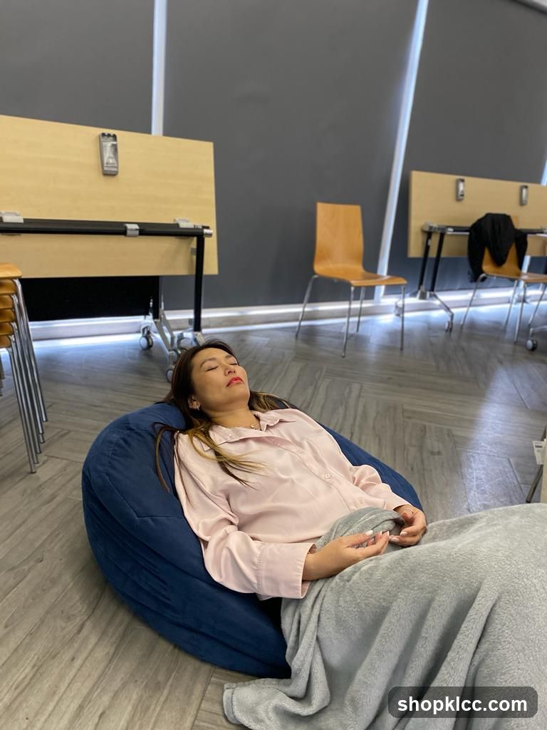 Person Sleeping in Bean Bag