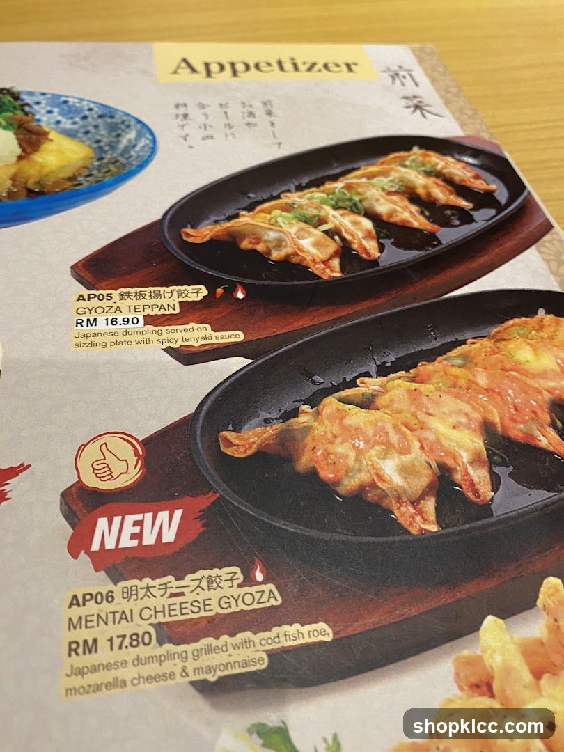 Appetizer Menu Page