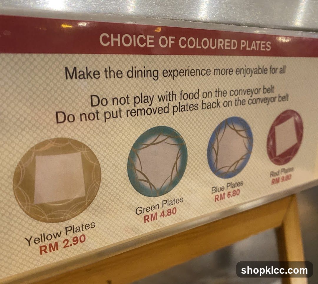 Coloured Plates Menu Sign
