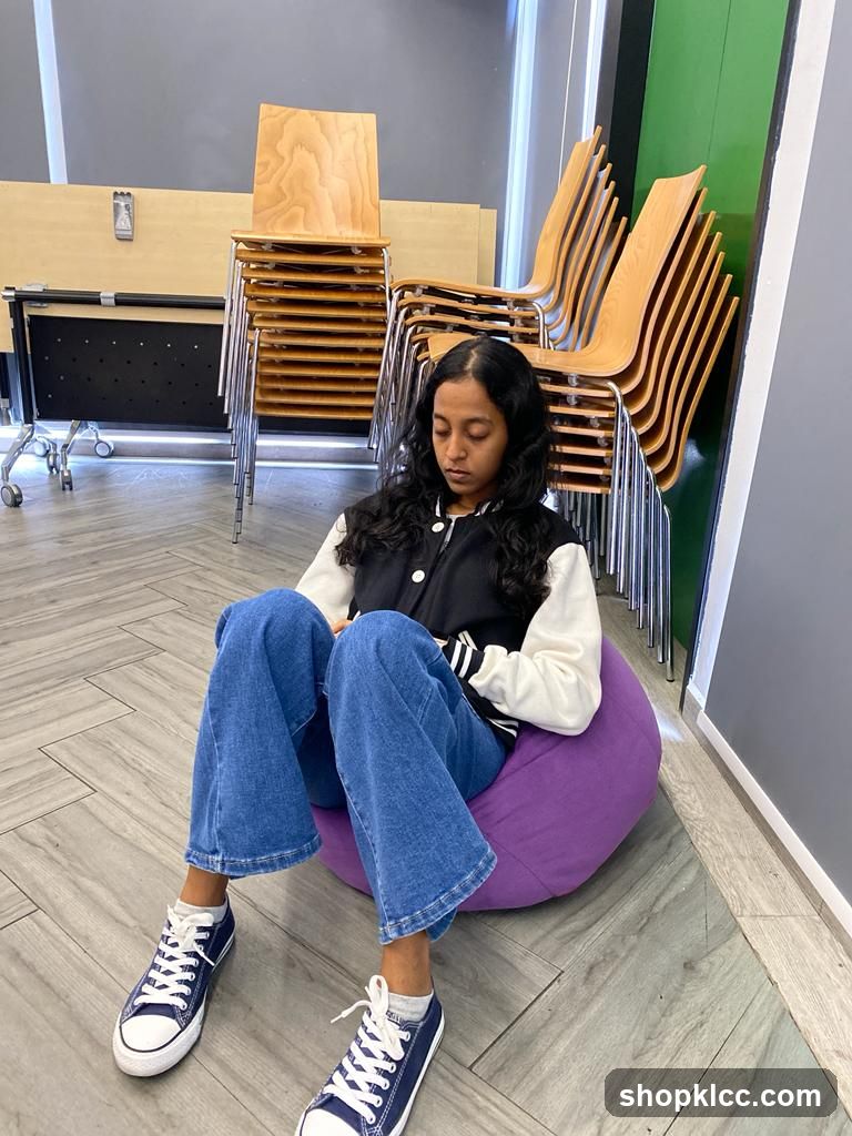 Student in Bean Bag Chair
