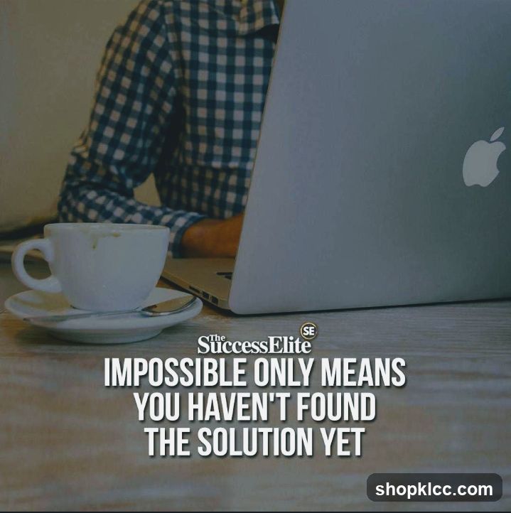 Motivational Quote with Laptop and Coffee