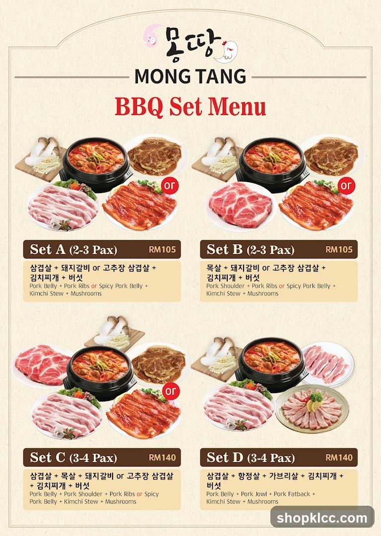 Mong Tang BBQ Set Menu