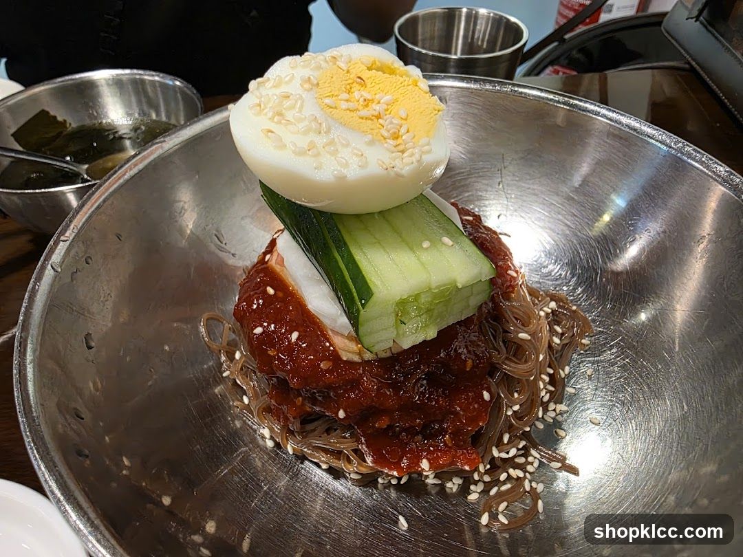 Spicy Glass Noodle Bowl with Egg and Cucumber