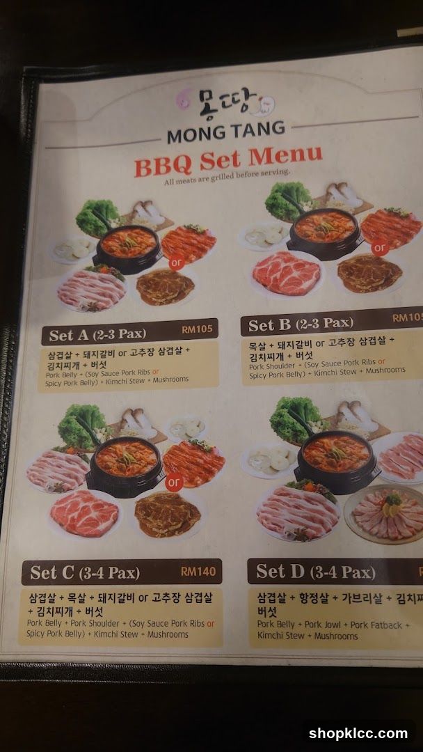 Mong Tang BBQ Set Menu