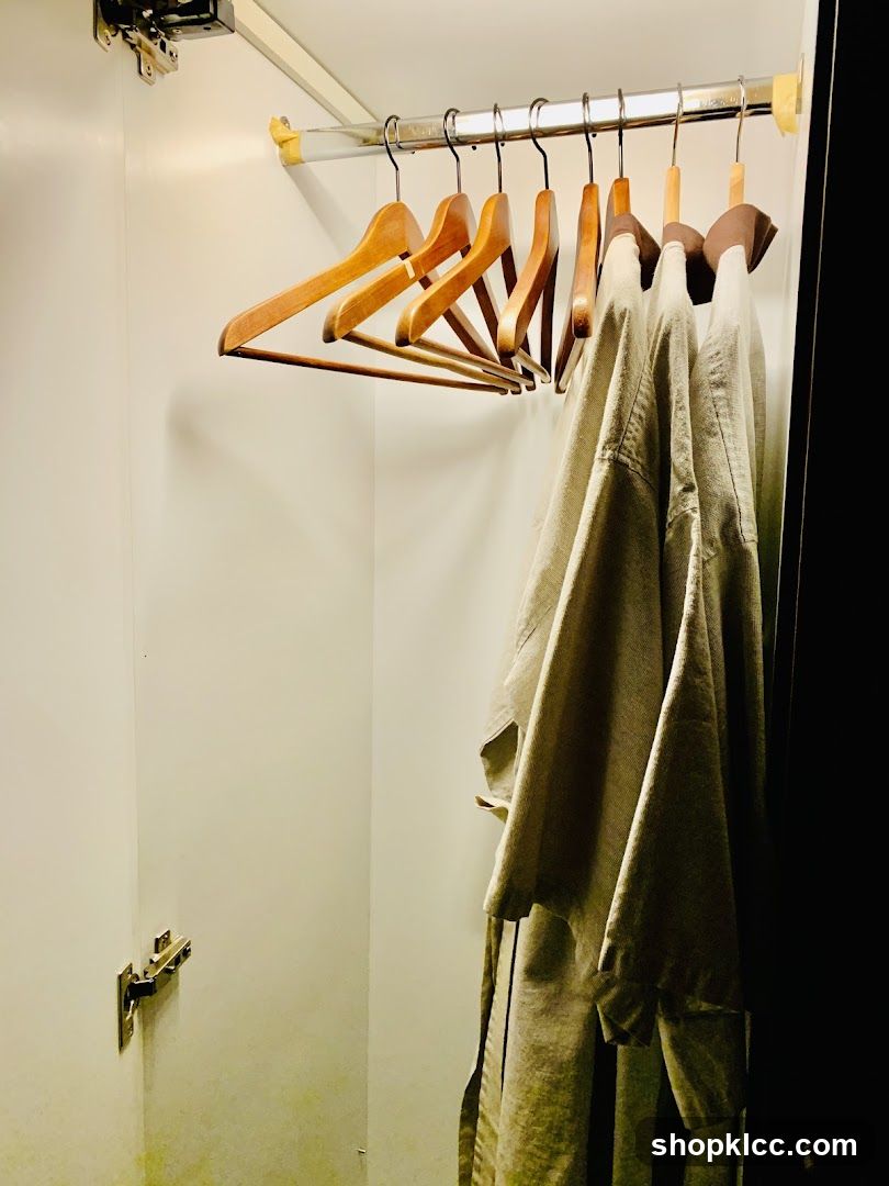 Closet Interior with Hanging Clothes