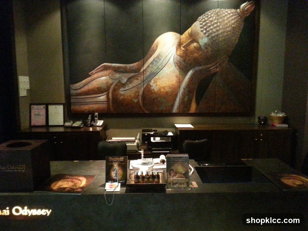 Reception Area with Buddha Artwork