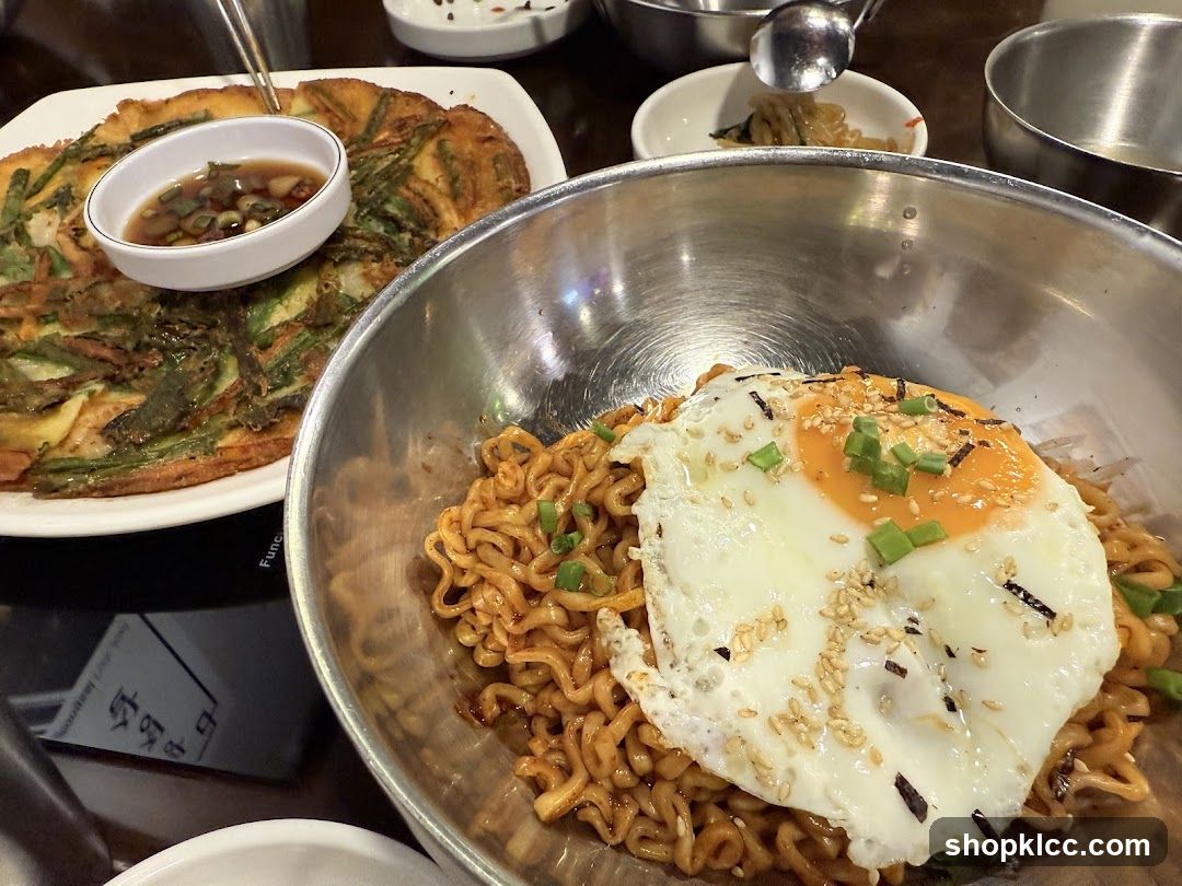 Korean Noodle Meal with Pancake