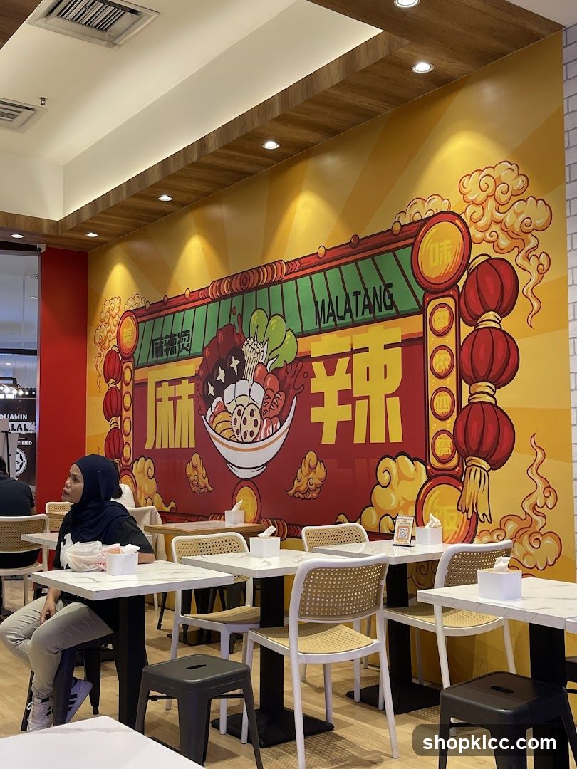 Restaurant Interior with Mural