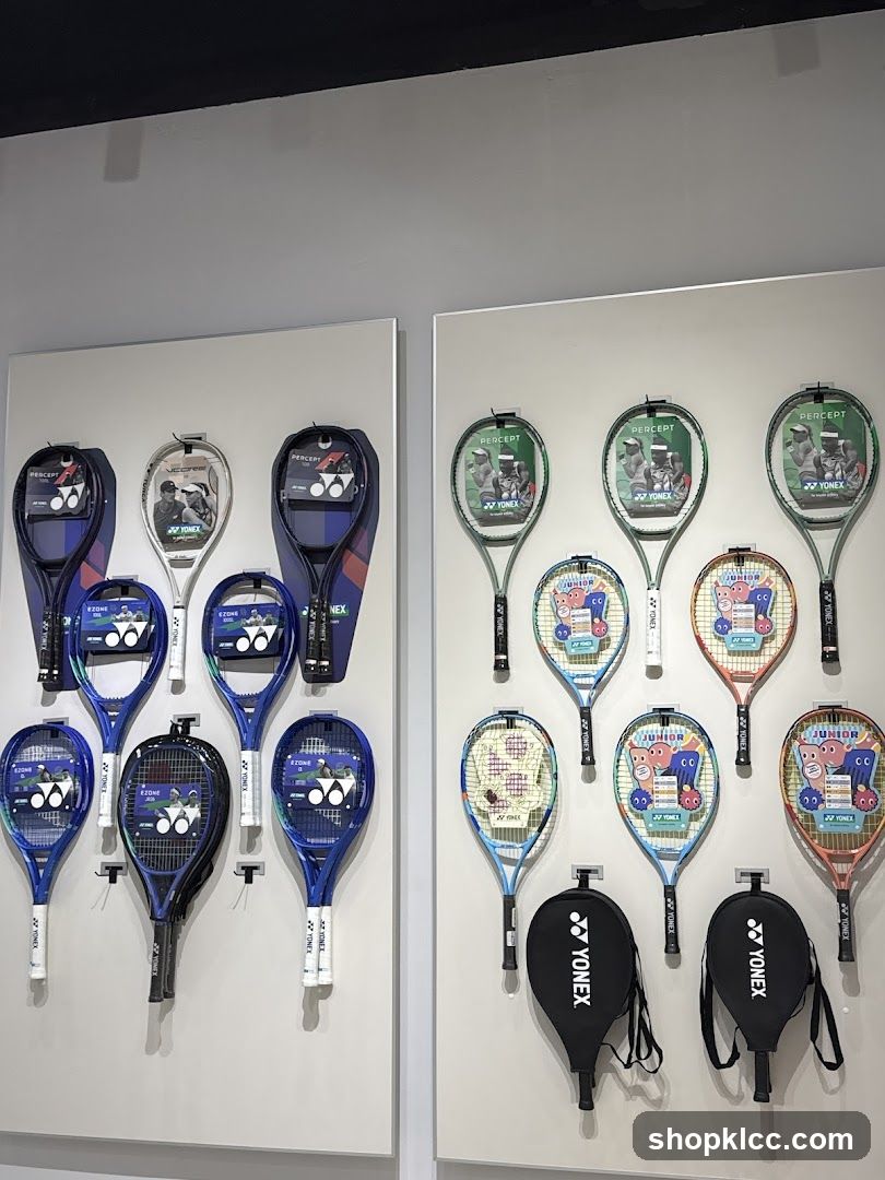 Tennis and Badminton Rackets Display