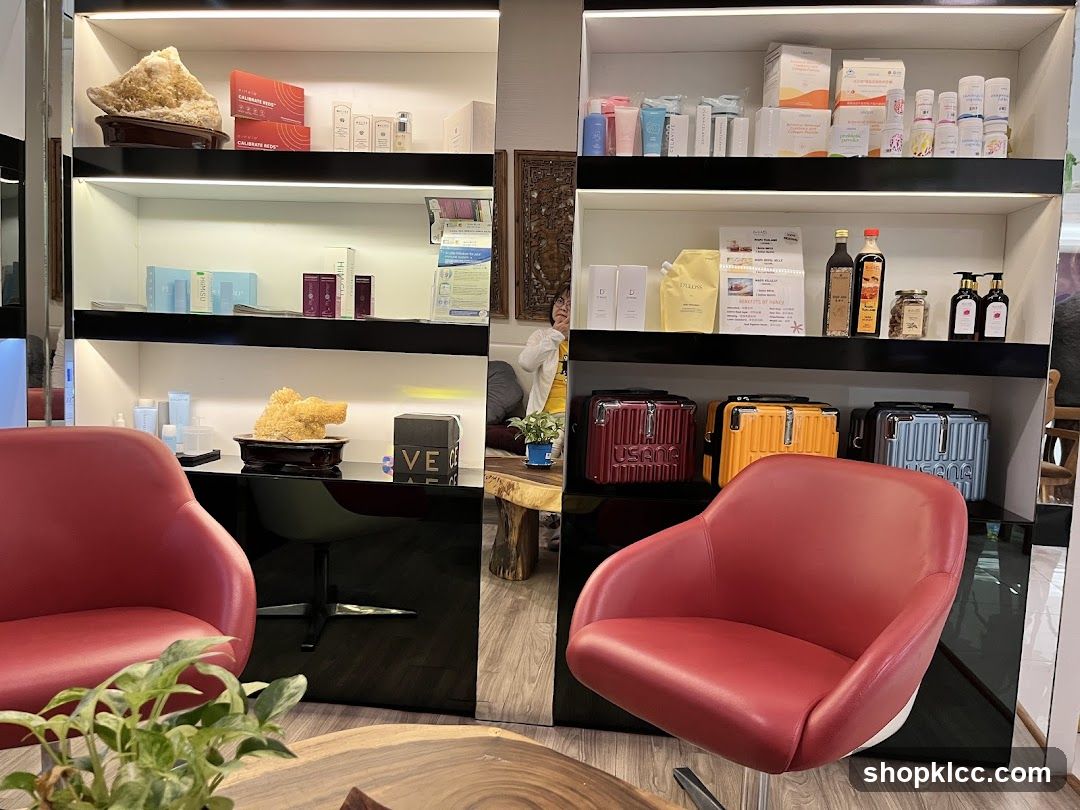 Salon Interior with Products and Seating