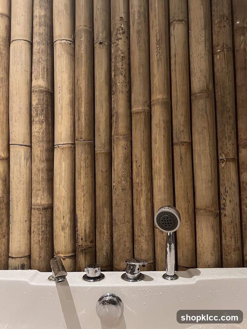 Bathtub with Bamboo Wall
