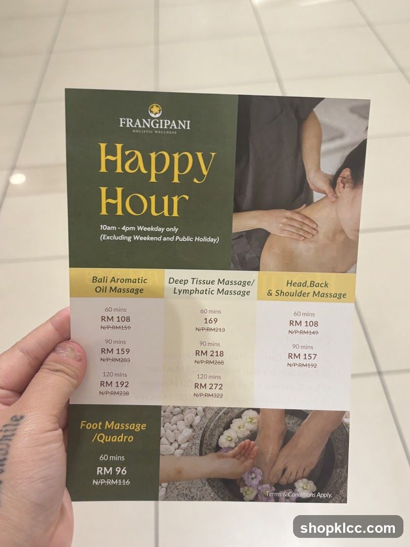 Frangipani Happy Hour Menu