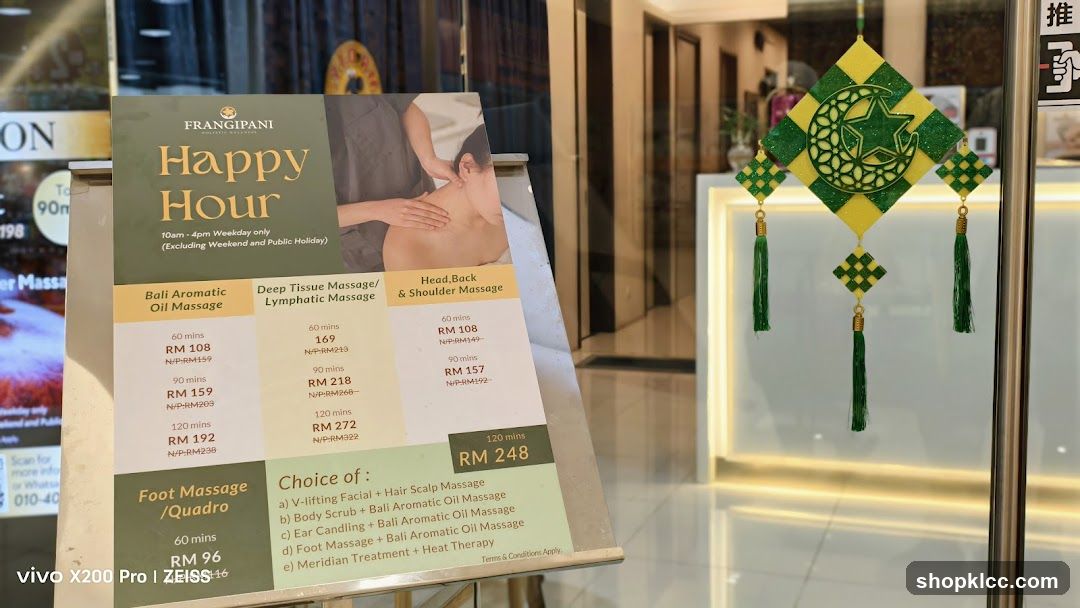 Frangipani Happy Hour Menu