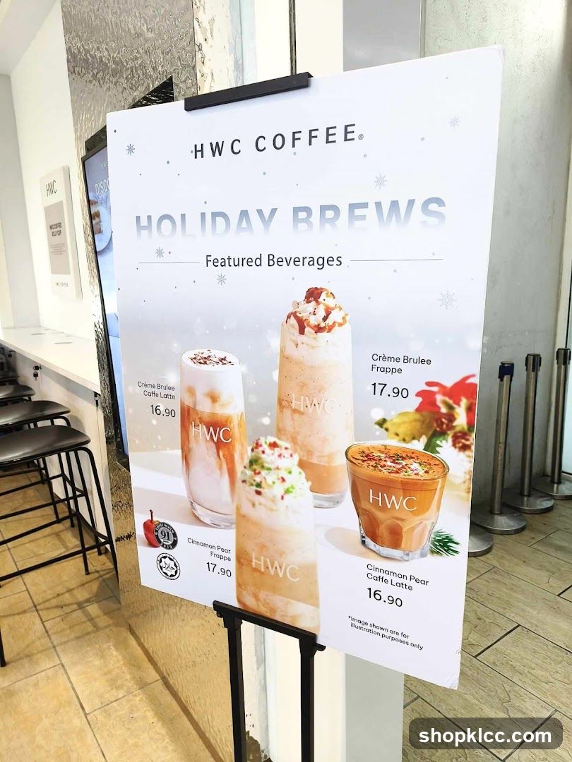 HWC Coffee Holiday Brews Menu