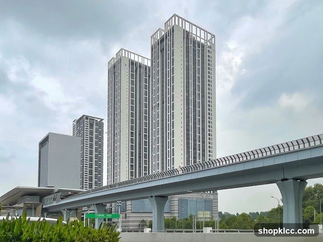 High-rise buildings with elevated track
