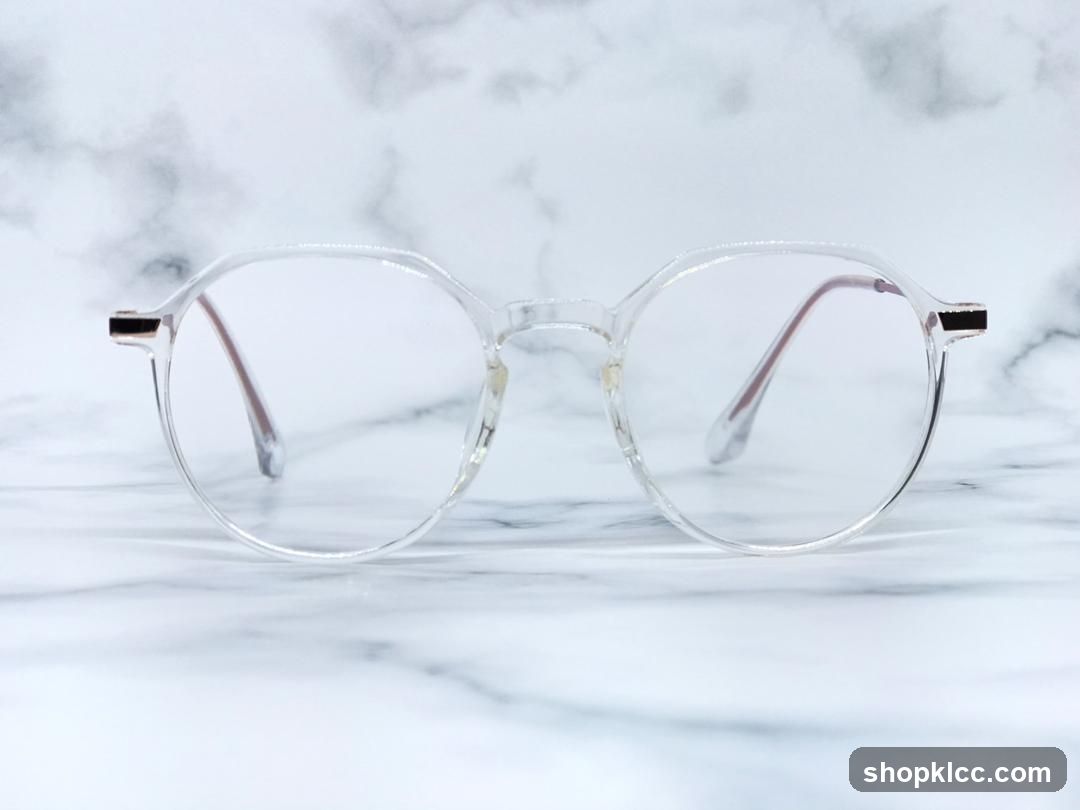 Clear Eyeglasses on Marble Surface