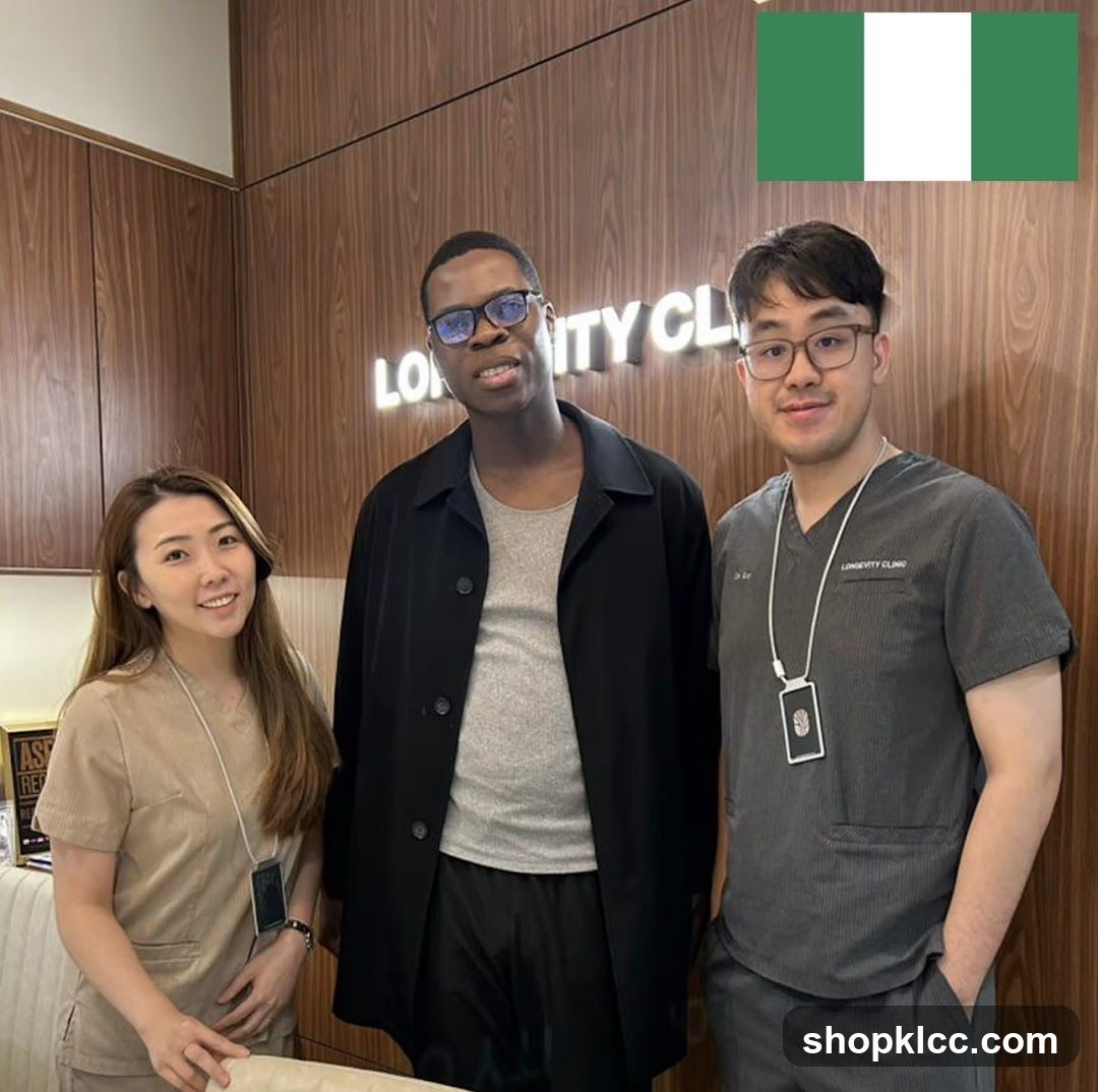 Medical Staff with Guest at Clinic Interior