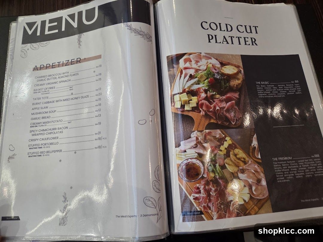 Cold Cut Platter Menu