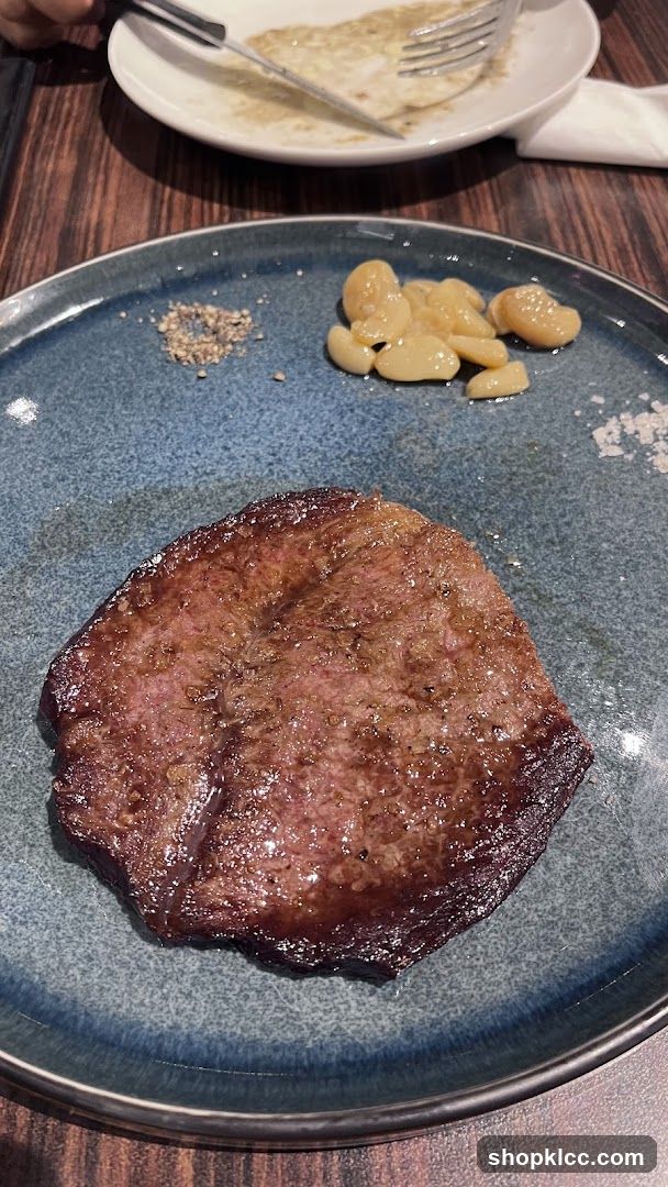 Steak with Garlic and Seasoning