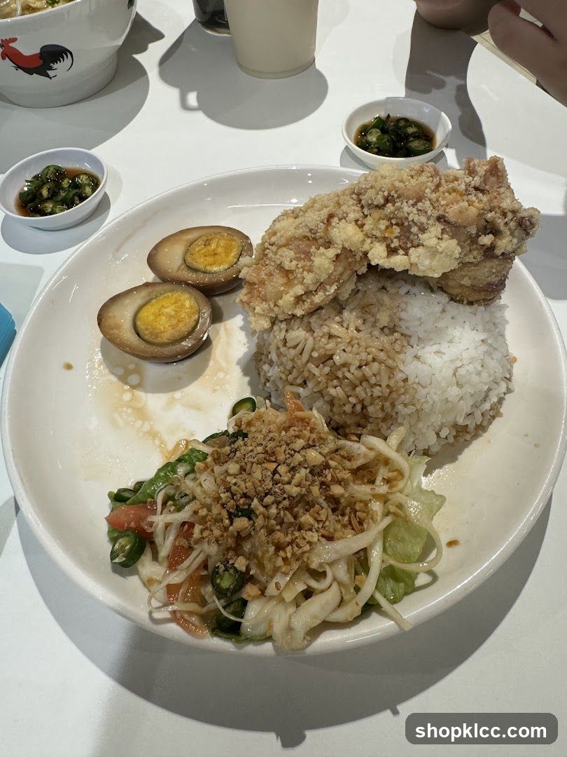 Fried Chicken Rice Bowl with Side Dishes