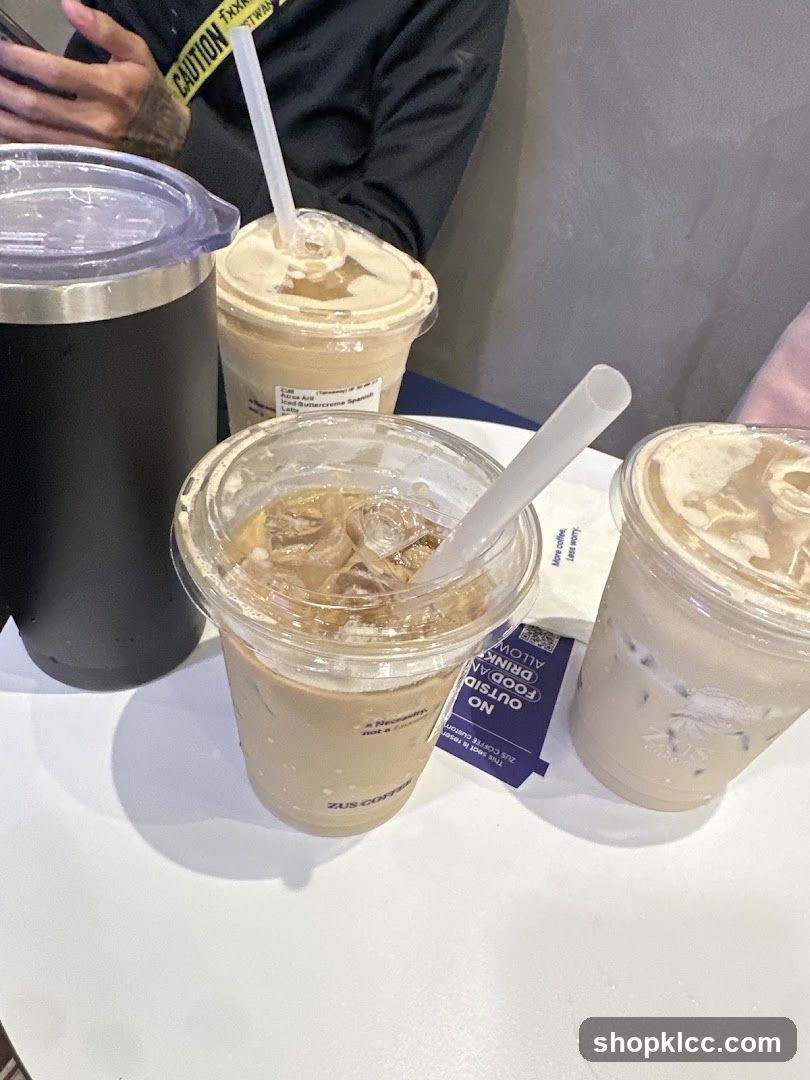 Iced Coffee Drinks on Table