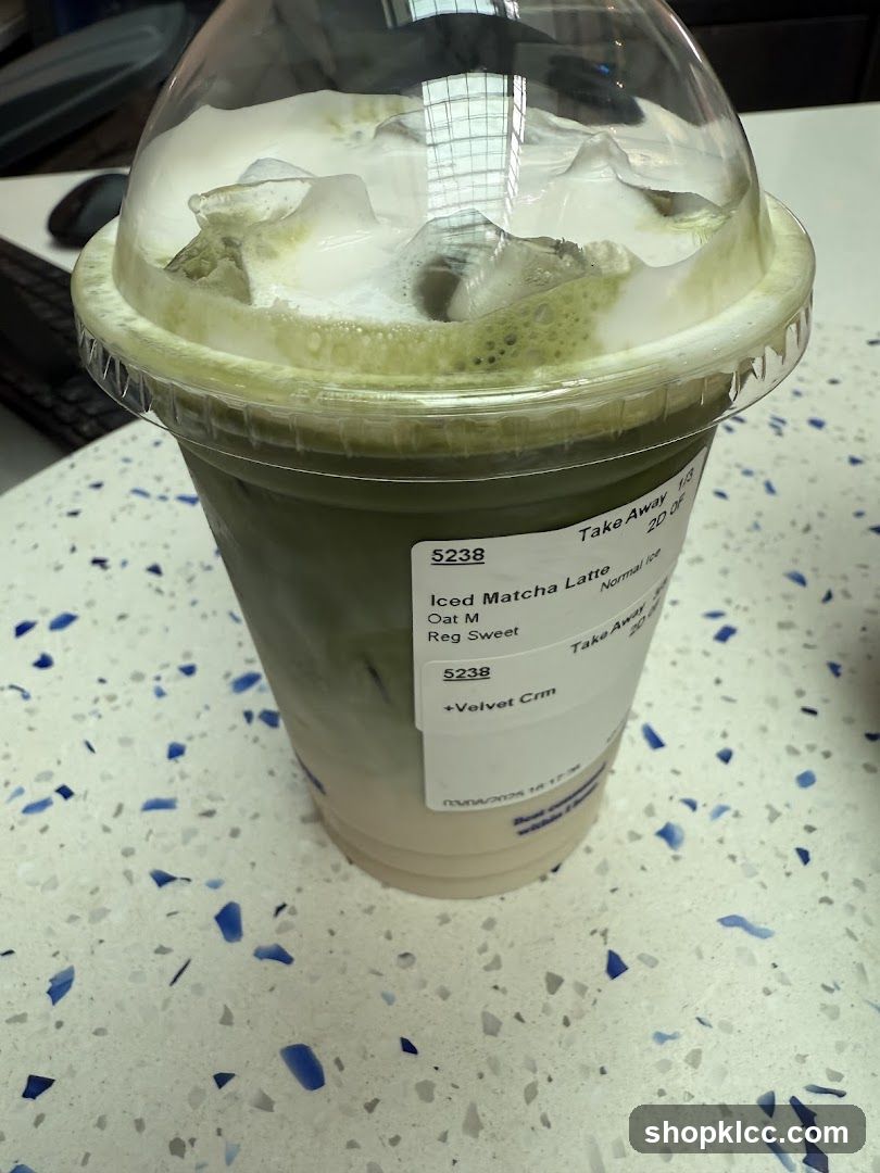 Iced Matcha Latte in Cup