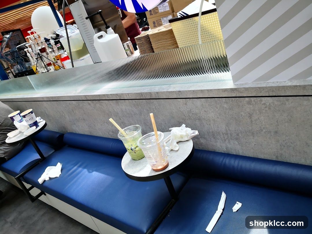 Blue Booth with Drinks